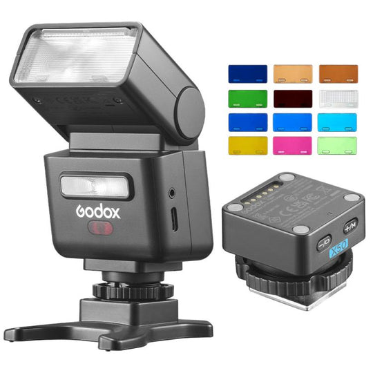 Godox iT32 iFlash Camera Flash & X5 TTL Wireless Flash Trigger with MA02 Magnetic Color Filters For Olympus / Panasonic(Black)