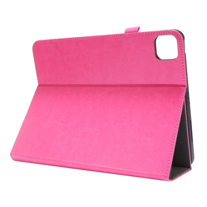 For iPad Pro 12.9 inch (2020) Crazy Horse Texture Horizontal Flip Leather Tablet Case with 2-folding Holder & Card Slot(Rose Red) - iPad Pro 12.9 (2020) Cases by buy2fix | Online Shopping UK | buy2fix