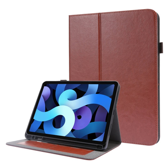 For iPad Pro 12.9 inch (2020) Crazy Horse Texture Horizontal Flip Leather Tablet Case with 2-folding Holder & Card Slot(Brown) - iPad Pro 12.9 (2020) Cases by buy2fix | Online Shopping UK | buy2fix