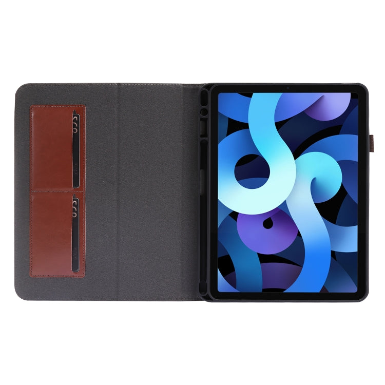 For iPad Pro 12.9 inch (2020) Crazy Horse Texture Horizontal Flip Leather Tablet Case with 2-folding Holder & Card Slot(Brown) - iPad Pro 12.9 (2020) Cases by buy2fix | Online Shopping UK | buy2fix