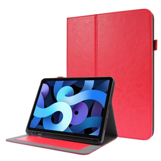 For iPad Pro 12.9 inch (2020) Crazy Horse Texture Horizontal Flip Leather Tablet Case with 2-folding Holder & Card Slot(Red) - iPad Pro 12.9 (2020) Cases by buy2fix | Online Shopping UK | buy2fix