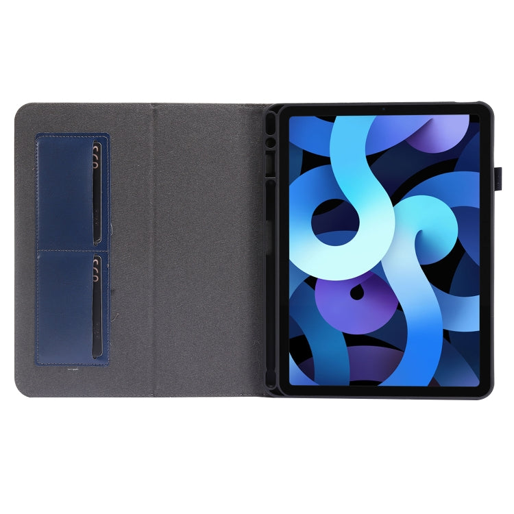 For iPad Pro 11 inch /iPad Air 2022 / 2020 10.9 Crazy Horse Texture Horizontal Flip Leather Case with 2-folding Holder & Card Slot(Dark Blue) - iPad Air (2022) / (2020) 10.9 Cases by buy2fix | Online Shopping UK | buy2fix