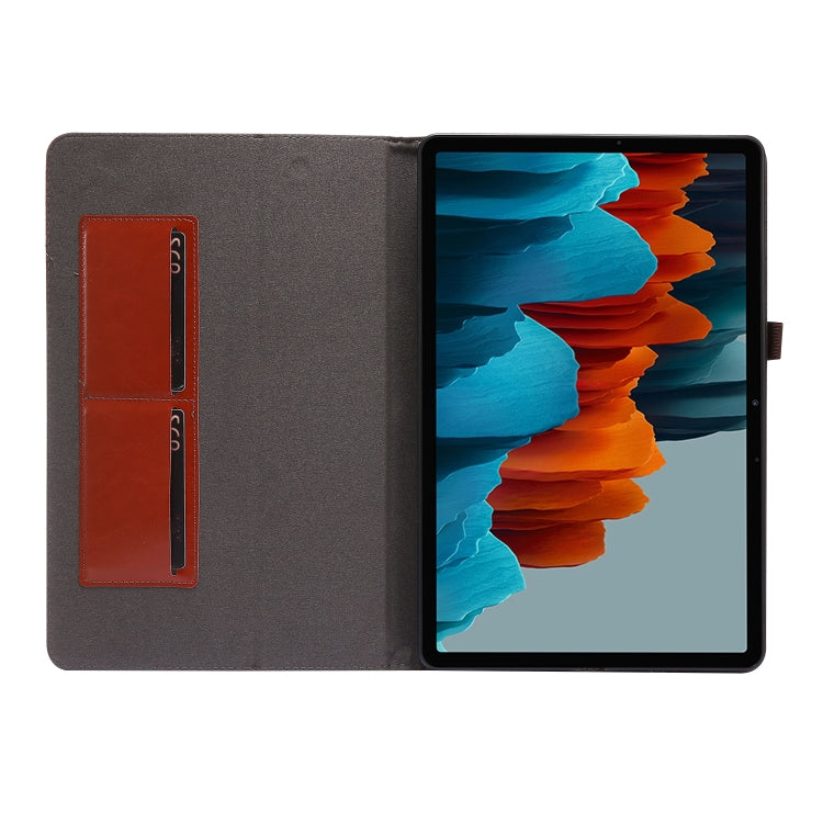 For Samsung Galaxy Tab S8+ / Tab S8 Plus /  Tab S7 FE / Tab S7+ / T970 Crazy Horse Texture Horizontal Flip Leather Case with 2-folding Holder & Card Slot(Brown) - Galaxy Tab S8+ Cases by buy2fix | Online Shopping UK | buy2fix