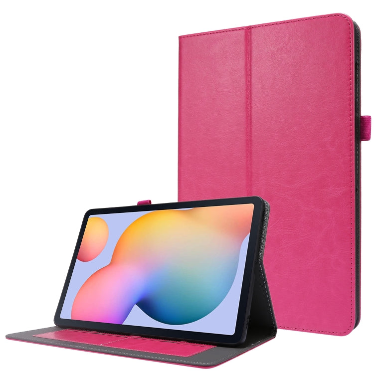 For Samsung Galaxy Tab S8 / Galaxy Tab S7 / SM-870 Crazy Horse Texture Horizontal Flip Leather Case with 2-folding Holder & Card Slot(Rose Red) by buy2fix