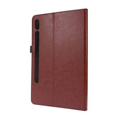 For Samsung Galaxy Tab S8 / Galaxy Tab S7 / SM-870 Crazy Horse Texture Horizontal Flip Leather Case with 2-folding Holder & Card Slot(Brown) by buy2fix