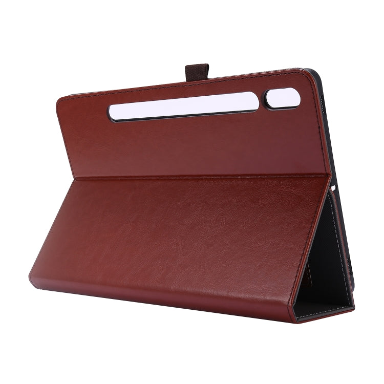 For Samsung Galaxy Tab S8 / Galaxy Tab S7 / SM-870 Crazy Horse Texture Horizontal Flip Leather Case with 2-folding Holder & Card Slot(Brown) by buy2fix