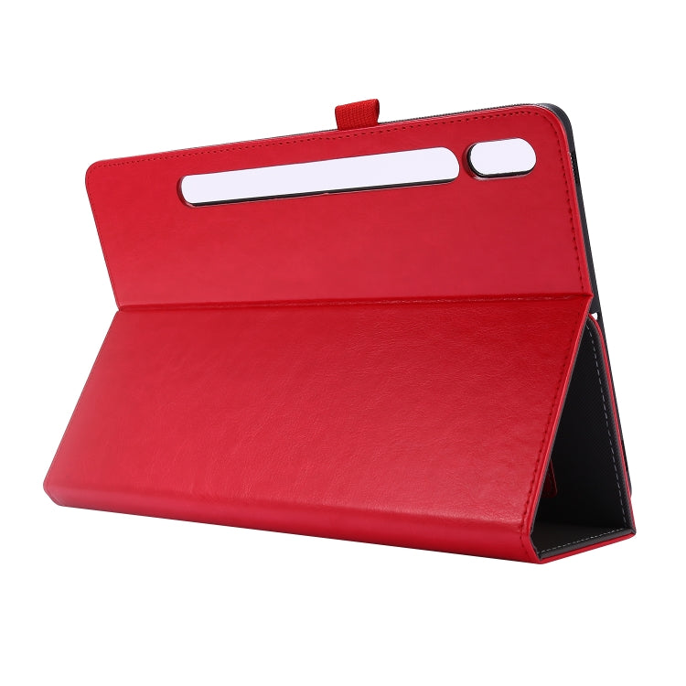 For Samsung Galaxy Tab S8 / Galaxy Tab S7 / SM-870 Crazy Horse Texture Horizontal Flip Leather Case with 2-folding Holder & Card Slot(Red) by buy2fix