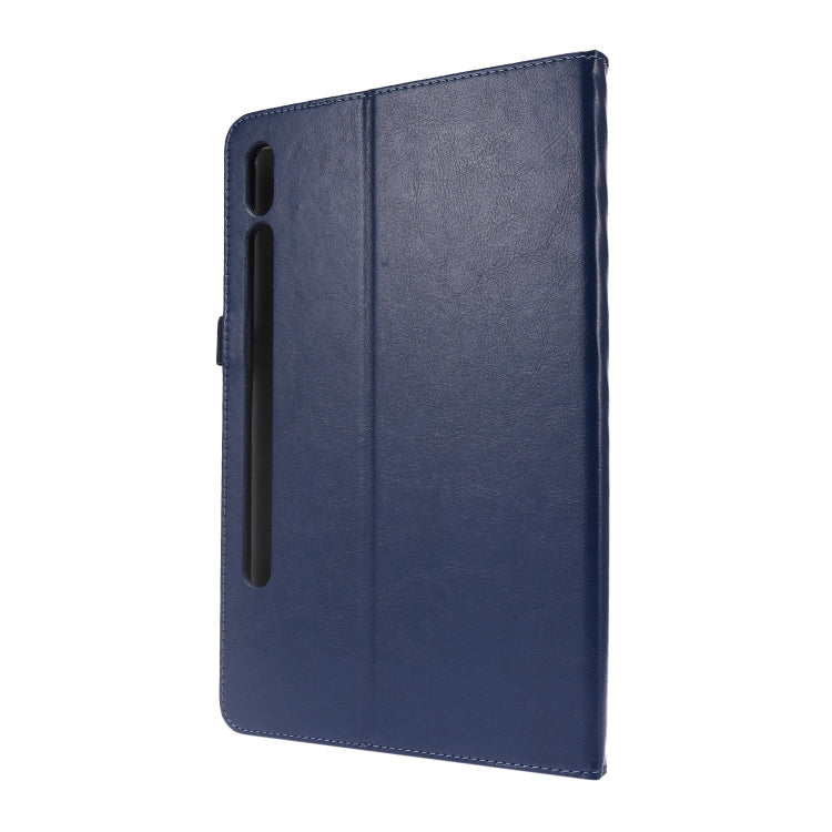 For Samsung Galaxy Tab S8 / Galaxy Tab S7 / SM-870 Crazy Horse Texture Horizontal Flip Leather Case with 2-folding Holder & Card Slot(Dark Blue) - Galaxy Tab S8 Cases by buy2fix | Online Shopping UK | buy2fix