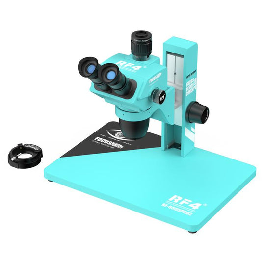 RF4 RF-6565Pro2 6.5-65X Synchronous Zoom Trinocular Stereo Microscope with Focus Lifting Bracket(Blue)