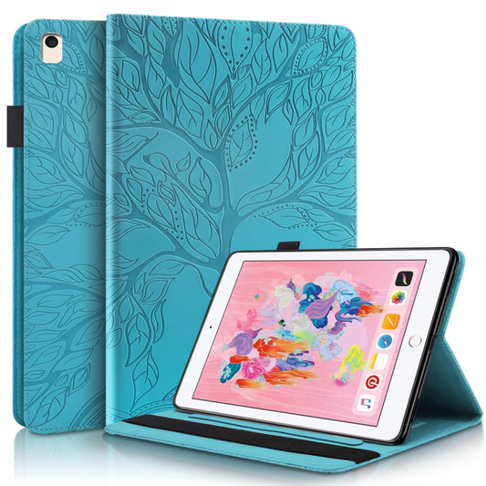 Life Tree Series Horizontal Flip Leather Case with Holder & Card Slots & Pen Slot & Sleep / Wake-up Function For iPad 9.7 (2018) / (2017)(Lake Blue) - iPad Pro 9.7 inch Cases by buy2fix | Online Shopping UK | buy2fix