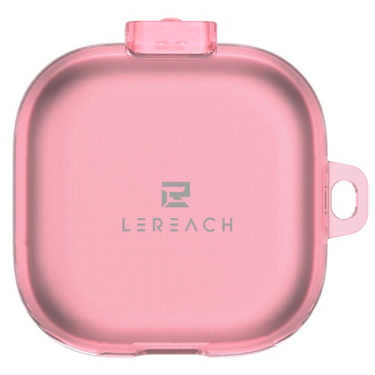 For Galaxy Buds4 /4 Pro LeReach Mega Series Transparent Edition Wireless Earphone Case with Hook(Transparent Pink)