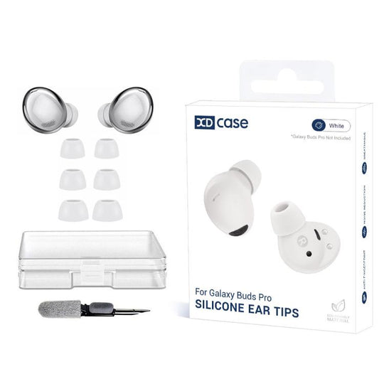 For Galaxy Buds Pro / R190 XDcase 3 Pairs Replacement Silicone Ear Tips Kit, S/M/L Size, Cleaning Brush Color Random(White)