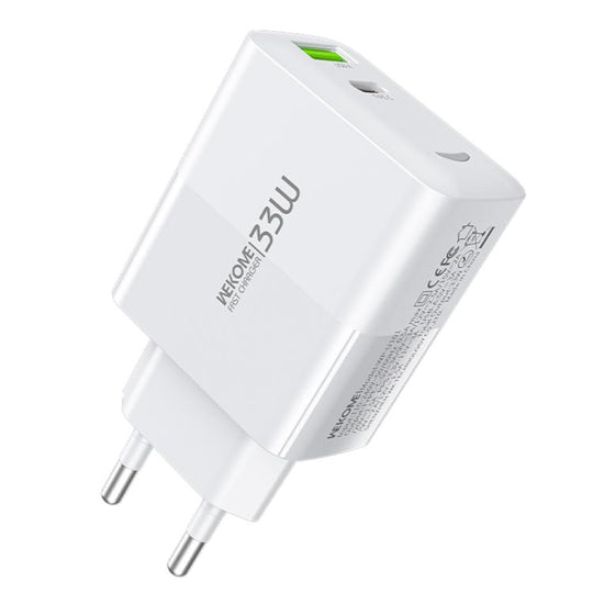 WK WP-U101 Raython Series 33W USB and Type-C Fast Charger, EU Plug(White)
