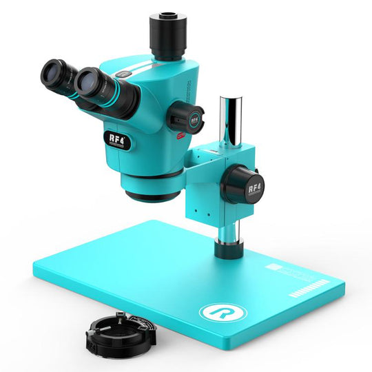 RF4 RF-CX71R 6.5-65X Ergonomic Design Trinocular Stereo Microscope with Big Aluminum Alloy Base(Blue)