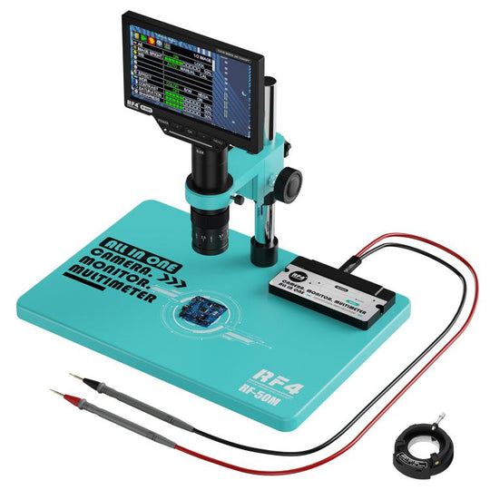 RF4 RF-50M 7-50X PCB Welding Repair HD Digital Microscope Provides Multimeter Function(Blue)