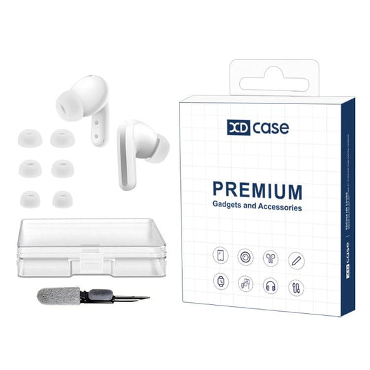For Redmi Buds 6 Pro / 5 Pro / 5 XDcase 3 Pairs Replacement Silicone Ear Tips Kit, S/M/L Size, Cleaning Brush Color Random(White)