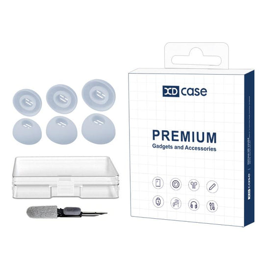 For OPPO Enco Air4 Pro / Air3 Pro / Air2 Pro XDcase 3 Pairs Replacement Silicone Ear Tips Kit, S/M/L Size, Cleaning Brush Color Random(Blue Grey)