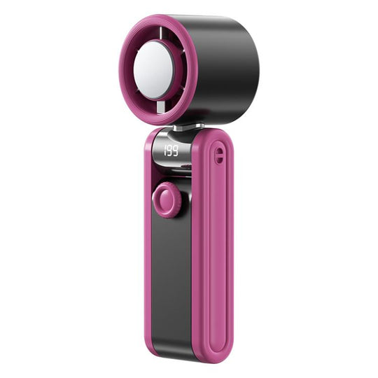 Y30 Portable Mini Tri-Fold Handheld Digital Display Cooling Fan(Blackberry Color)