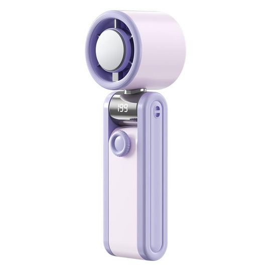 Y30 Portable Mini Tri-Fold Handheld Digital Display Cooling Fan(Berry Purple)