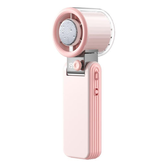 Y31 Portable Mini Foldable Handheld Digital Display Cooling Fan(Pink)