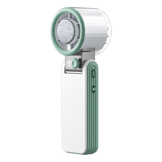 Y31 Portable Mini Foldable Handheld Digital Display Cooling Fan(Green White)