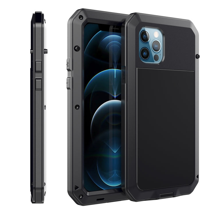 For iPhone 12 / 12 Pro Shockproof Waterproof Silicone + Zinc Alloy Protective Case(Black) - iPhone 12 / 12 Pro Cases by buy2fix | Online Shopping UK | buy2fix