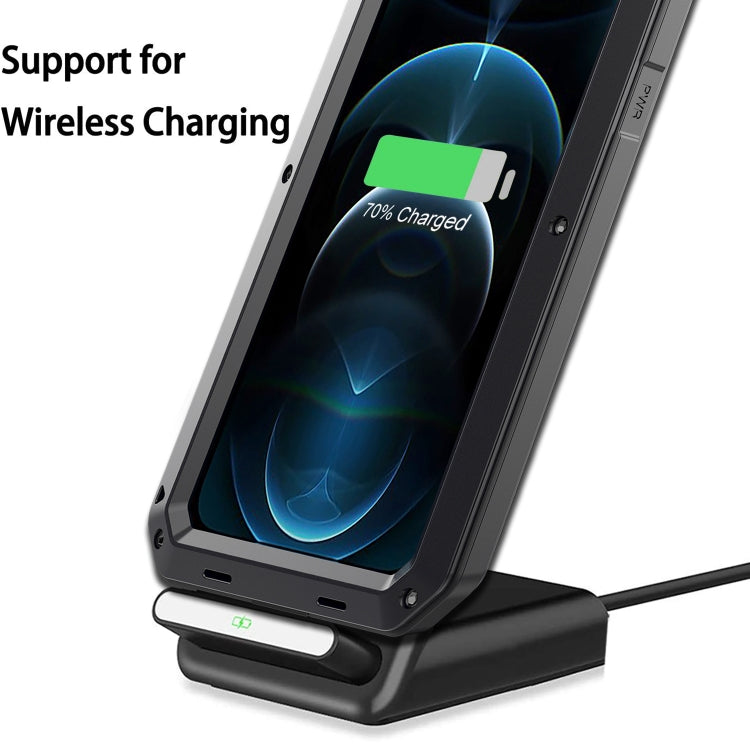 For iPhone 12 / 12 Pro Shockproof Waterproof Silicone + Zinc Alloy Protective Case(Black) - iPhone 12 / 12 Pro Cases by buy2fix | Online Shopping UK | buy2fix