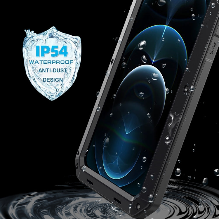 For iPhone 12 / 12 Pro Shockproof Waterproof Silicone + Zinc Alloy Protective Case(Black) - iPhone 12 / 12 Pro Cases by buy2fix | Online Shopping UK | buy2fix