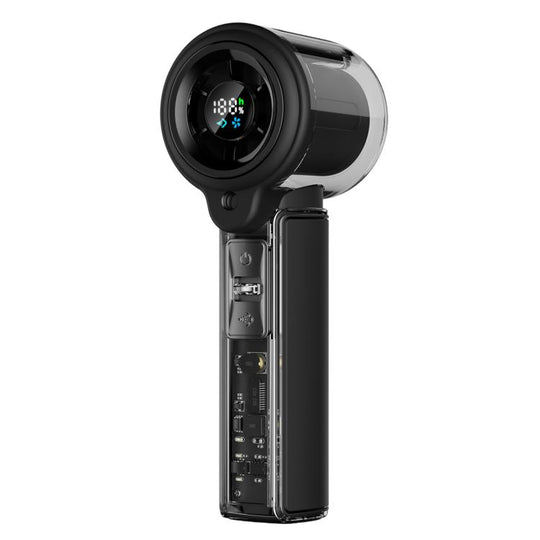 F5 High-Speed Handheld Spray Cooling Fan with LED Display(Black)