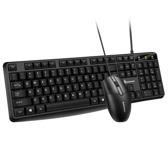 SHIPADOO D330 Wired Keyboard Mouse Set(Black)