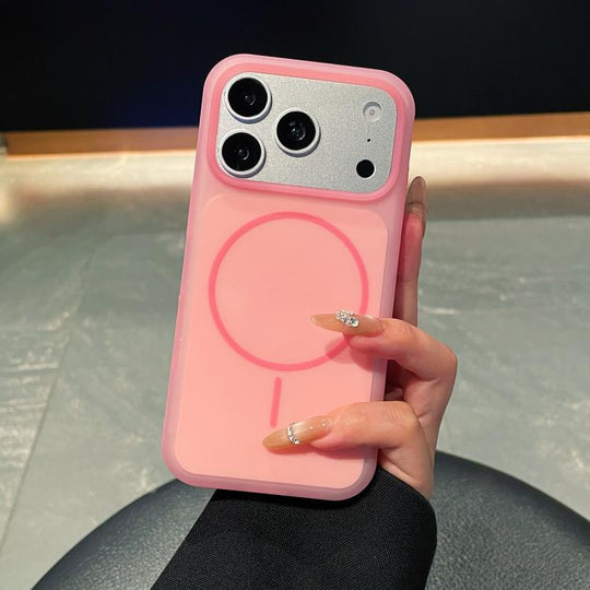 For iPhone 18 Pro Max / 17 Pro Max Ice Cream Skin Feel Liquid Silicone Fine Circle Magnetic Phone Case(Berry Pink)