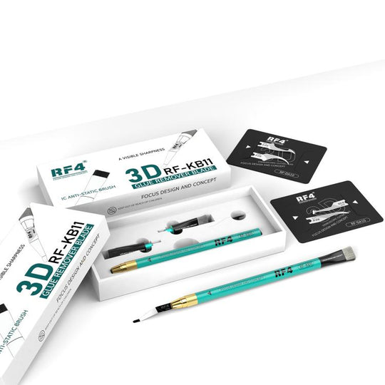 RF4 RF-KB11 3D Tin Scraping Blade and Anti-Static Glue Removal Brush Set
