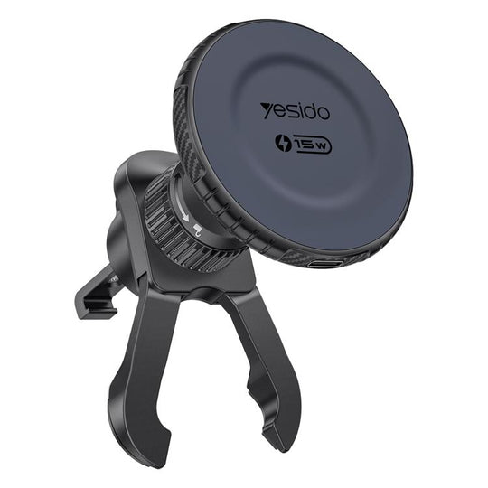 Yesido C319 15W Car Air Vent Magnetic Wireless Fast Charging Phone Holder(Black)