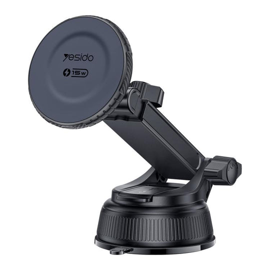 Yesido C321 15W Car Suction Cup Magnetic Wireless Fast Charging Phone Holder(Black)