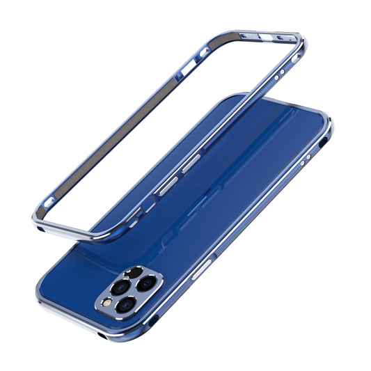 For iPhone 12 Aurora Series Lens Protector + Metal Frame Protective Case(Blue) - iPhone 12 / 12 Pro Cases by buy2fix | Online Shopping UK | buy2fix