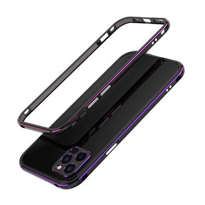 For iPhone 12 Pro Max Aurora Series Lens Protector + Metal Frame Protective Case(Black Purple) - iPhone 12 Pro Max Cases by buy2fix | Online Shopping UK | buy2fix