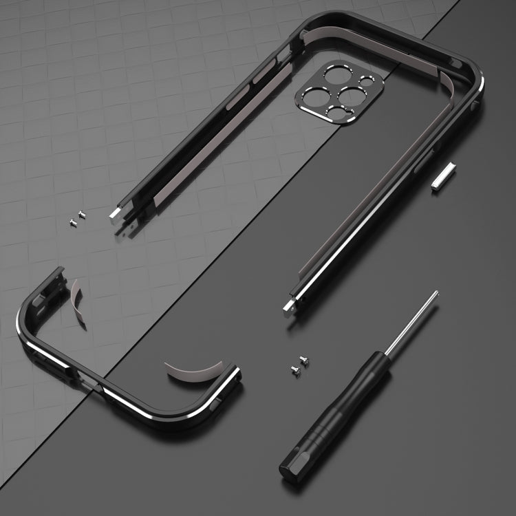For iPhone 12 Pro Max Aurora Series Lens Protector + Metal Frame Protective Case(Silver) - iPhone 12 Pro Max Cases by buy2fix | Online Shopping UK | buy2fix