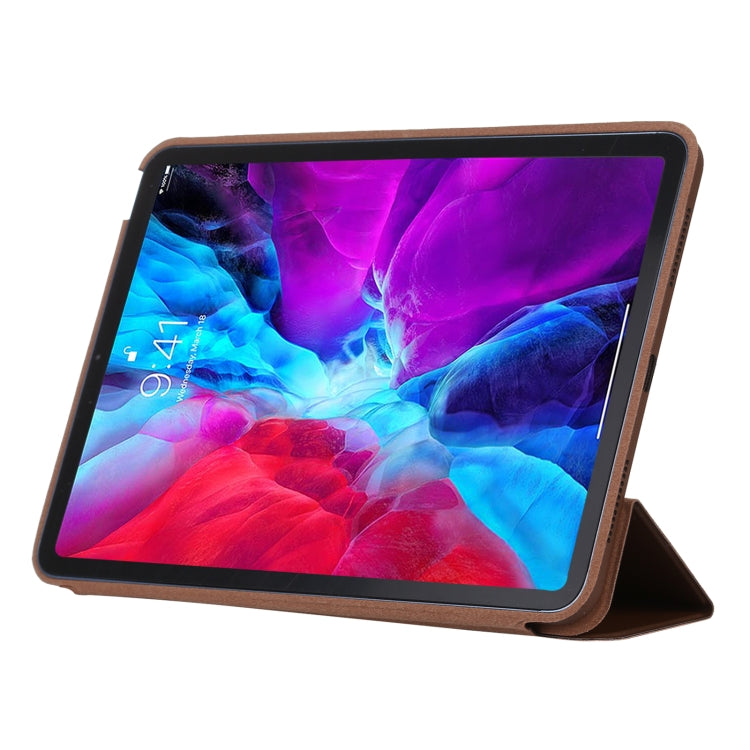 3-fold Horizontal Flip Smart Leather Case with Sleep / Wake-up Function & Holder For iPad Air 4/5 (Brown) - iPad Air (2022) / (2020) 10.9 Cases by buy2fix | Online Shopping UK | buy2fix
