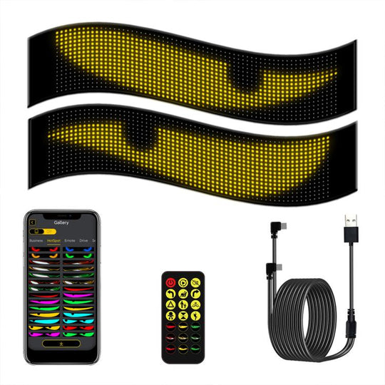 Demon Eye Car Ultra-Thin Waterproof LED Flexible Matrix Display Screen 2pcs 16 x 96 USB set