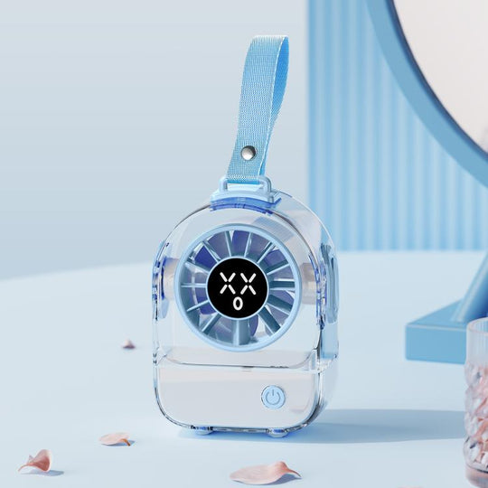 F8 Transparent Emoticon Mini Desktop Fan(Blue)