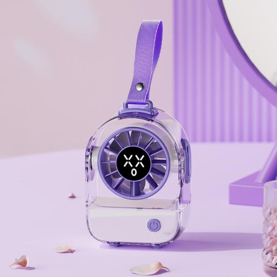 F8 Transparent Emoticon Mini Desktop Fan(Purple)