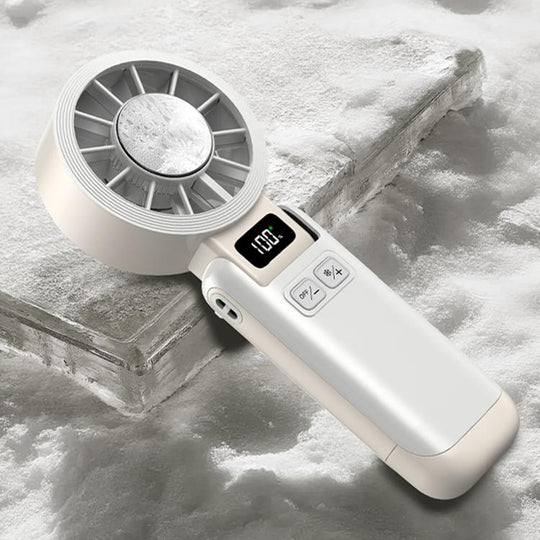F9 Ice Compress Foldable Handheld Fan(White)