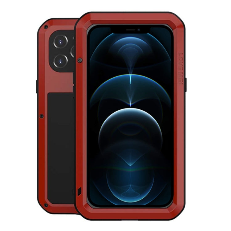 For iPhone 12 Pro Max LOVE MEI Metal Shockproof Life Waterproof Dustproof Protective Case(Red) by LOVE MEI