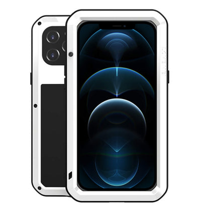 For iPhone 12 Pro Max LOVE MEI Metal Shockproof Life Waterproof Dustproof Protective Case(White) by LOVE MEI