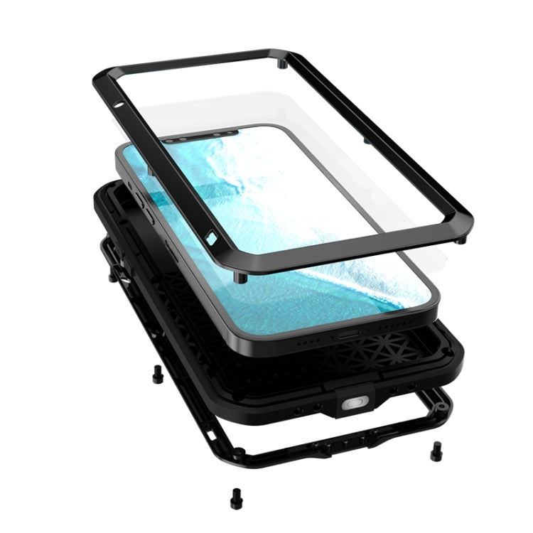 For iPhone 12 Pro Max LOVE MEI Metal Shockproof Life Waterproof Dustproof Protective Case(White) by LOVE MEI