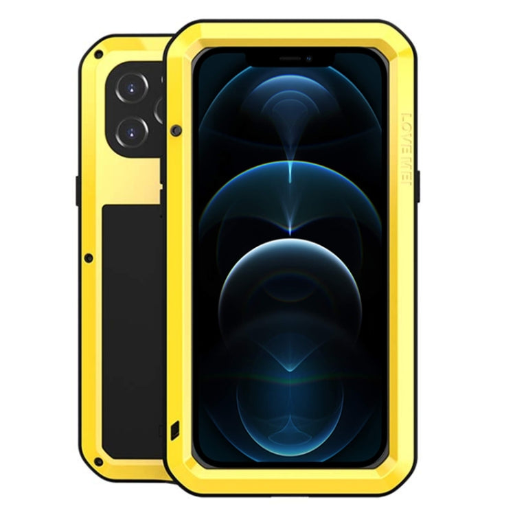 For iPhone 12 Pro Max LOVE MEI Metal Shockproof Life Waterproof Dustproof Protective Case(Yellow) by LOVE MEI