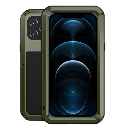 For iPhone 12 Pro Max LOVE MEI Metal Shockproof Life Waterproof Dustproof Protective Case(Army Green) by LOVE MEI