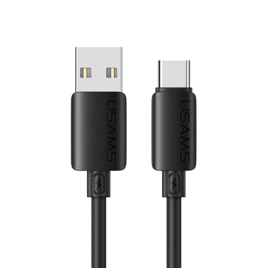 USAMS SJ786 U98 3A USB to Type-C Silicone Fast Charging Data Cable, Length: 1m(Black)