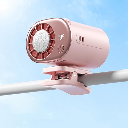 Y32 Portable Semiconductor Cooling Electric Fan with Clip(Pink)