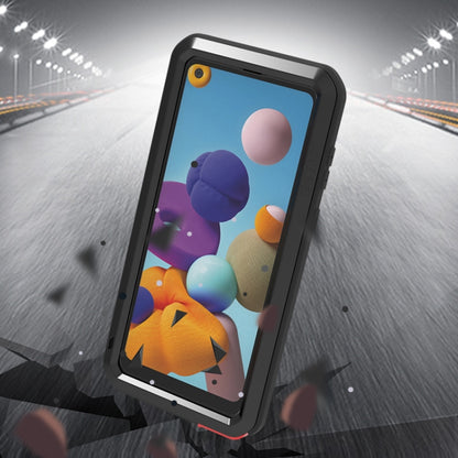 For Samsung Galaxy A21 (US Version) LOVE MEI Metal Shockproof Waterproof Dustproof Protective Case with Glass(Army Green) by LOVE MEI